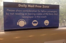 'Daily Mail Free Zone' stickers are appearing on trains around the UK