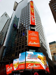 Supermacs really do have giant billboards in Times Square