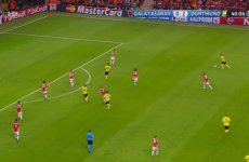This, from Marco Reus, is probably the goal of the night