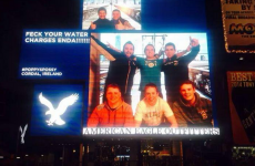 Irish lads use Times Square billboard to share anti-water charges message with Enda Kenny