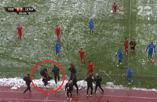 CSKA coach knocked unconscious by a snowball in Sofia derby