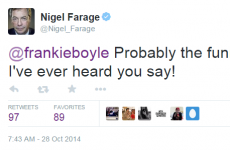 Frankie Boyle and Nigel Farage are having a war of words on Twitter