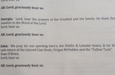 Lord, hear us: They're including Sean O'Brien and Cian Healy in the prayers of the faithful now