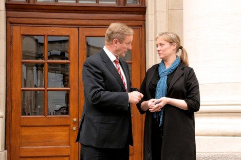Taoiseach Enda Kenny with Maíria Cahill at Government Buildings last week. 