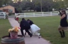 Bride and groom's wedding entrance fails in the most spectacular fashion