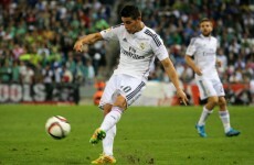 You'll want to take a look at this woof-worthy volley from James Rodriguez