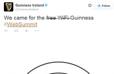 Guinness got a sneaky dig in at Web Summit's Wi-Fi problems today