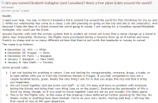 Are you a Canadian named Elizabeth Gallagher? If so, you're in luck