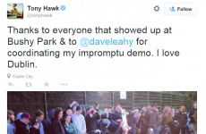 Tony Hawk just held an 'impromptu demo' in a Dublin skate park
