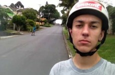 This guy took his skating selfie at the absolute perfect moment