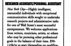 Someone has been running this mysterious classified ad for 10 straight years now