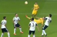 This outrageous overhead kick is surely the goal of the night