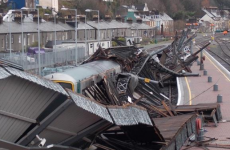 Cork train station canopy collapsed after poles snapped in gale force winds