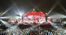 The scene at the Brandenburg Gate right now looks pretty spectacular