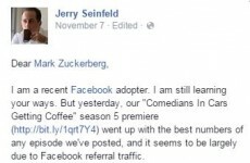 Jerry Seinfeld thinks Mark Zuckerberg 'may have something' with Facebook