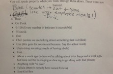 Fed-up manager compiles ridiculous list of slang banned in the workplace