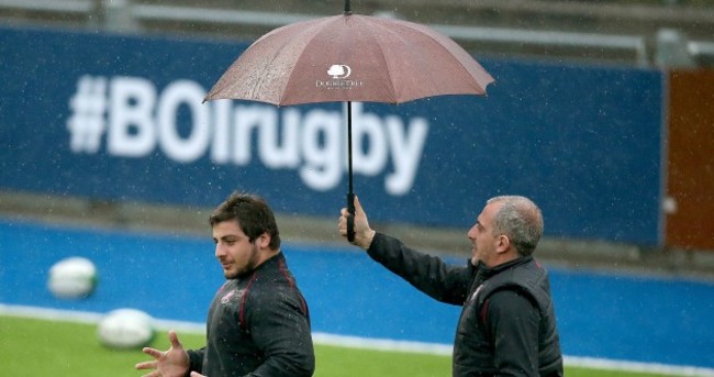 Snapshot: Georgia's rugby players struggled to deal with the elements in Dublin today