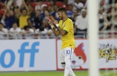 Neymar's bagged another international goal after a heat-seeking missile from Fernandinho