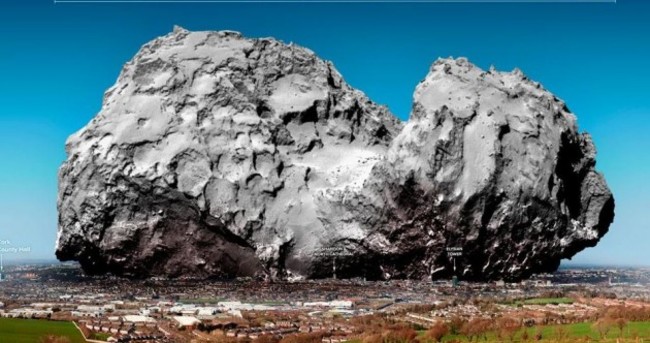 Here's what Comet 67P would look like if it landed in Cork City