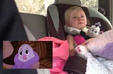 Little girl gets adorably emotional while watching The Chipmunks