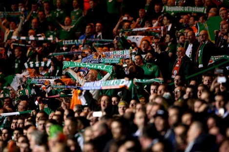 Ireland fans in full voice at Celtic Park. 