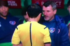 Keano staring down the match official while chewing gum is our new jam