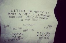 Leitrim pub has the most insulting bar receipt you'll see today (NSFW)