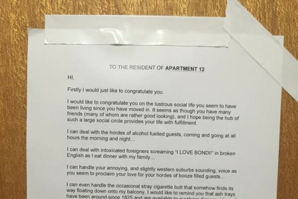 This Passive Aggressive Neighbours Note Is Truly Outstanding - 