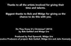 The new Band Aid 30 video spells Bob Geldof's name wrong