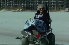 100-year-old woman sees the ocean for first time, says "it's cold"
