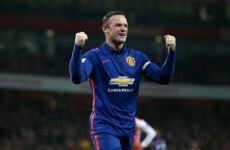 Wayne Rooney has doubled United's lead at the Emirates