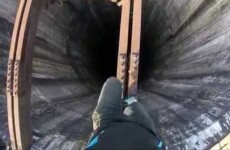 Oh, just a guy climbing a 280m high abandoned chimney... with no harness