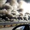 This is what a whole motorway looks like when it's completely on fire