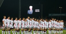 Ulster team pay their respect to Irish rugby giant Jack Kyle at Thomond Park