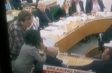 WATCH: Rupert Murdoch pied by protester whilst giving evidence to MPs