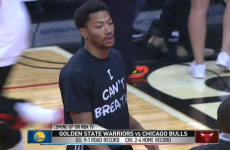 Derrick Rose wore an 'I Can't Breathe' t-shirt during warmups last night