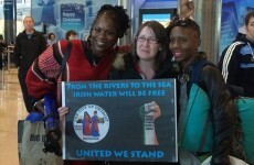Enda has a message for the people who've travelled from Detroit for the water protest