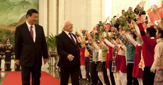 A group of Chinese school children were very happy to see the President