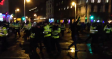 WATCH: Clashes between gardaí and water charge protesters on O'Connell Bridge