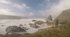Waves off the Donegal coast yesterday were higher than three double deckers