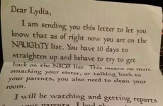 This warning letter from Santa to a naughty kid is genius parenting
