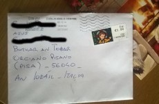 Christmas card addressed as Gaeilge arrives safely in Italy