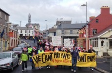 Anti-water charge protests in Dublin and Donegal