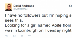 Scottish lad's attempt to contact Irish girl backfires online