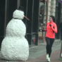 Evil snowman terrorises shoppers in cruel Christmas prank