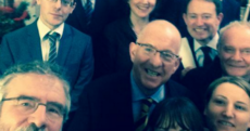 Christmas Truce? Gerry Adams takes a selfie with Fine Gael and Labour ministers