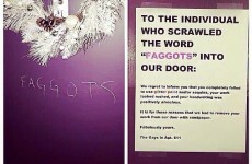 Gay couple's amazing response to homophobic graffiti is going viral