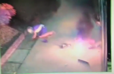 Bungling thief caught on camera trying to blow up ATM... and knocking himself over