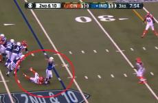 Even when he's falling, Andrew Luck can still throw ridiculous touchdown passes
