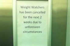 This poorly placed Weight Watchers sign would ruin all your good intentions